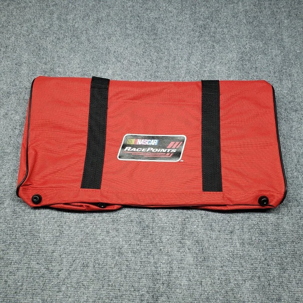 Nascar Race Points Red Black Duffle Bag Solid Rectangle Two Strap Full Zip New
